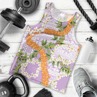 Aloha Festive Hawaii Men Tank Top Mokihana - Maile and Ilima on Lilac LT7 - Polynesian Pride