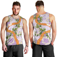 Aloha Festive Hawaii Men Tank Top Mokihana - Maile and Ilima on Lilac LT7 - Polynesian Pride
