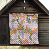 Aloha Festive Hawaii Quilt Mokihana - Maile and Ilima on Lilac - Polynesian Pride