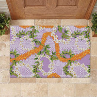 Aloha Festive Hawaii Rubber Doormat Mokihana - Maile and Ilima on Lilac LT7 Lilac - Polynesian Pride