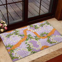 Aloha Festive Hawaii Rubber Doormat Mokihana - Maile and Ilima on Lilac LT7 - Polynesian Pride
