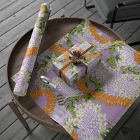Aloha Festive Hawaii Wrapping Paper Mokihana - Maile and Ilima on Lilac