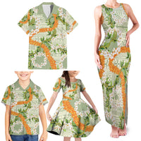 Aloha Festive Hawaii Family Matching Tank Maxi Dress and Hawaiian Shirt Mokihana - Maile Leis in Muted Summer LT7 - Polynesian Pride