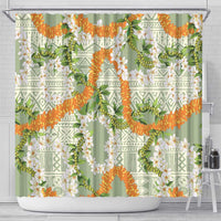 Aloha Festive Hawaii Shower Curtain Mokihana - Maile Leis in Muted Summer LT7 - Polynesian Pride