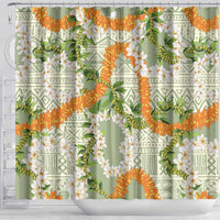 Aloha Festive Hawaii Shower Curtain Mokihana - Maile Leis in Muted Summer LT7 - Polynesian Pride