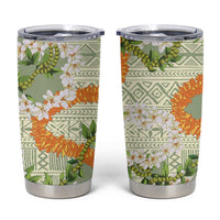 Aloha Festive Hawaii Tumbler Cup Mokihana - Maile Leis in Muted Summer LT7 Sage Green - Polynesian Pride