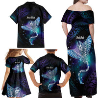 Polynesian Tala Manta Ray Family Matching Off Shoulder Maxi Dress and Hawaiian Shirt Nowhere You Could Go That I Won't Be With You LT7 - Polynesian Pride