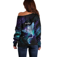 Polynesian Tala Manta Ray Off Shoulder Sweater Nowhere You Could Go That I Won't Be With You LT7 - Polynesian Pride
