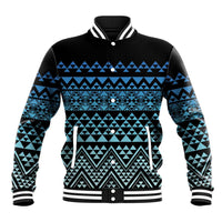 Maori Niho Taniwha Te Wheiao Baseball Jacket Moana Blue - Polynesian Pride