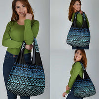 Maori Niho Taniwha Te Wheiao Grocery Bag Moana Blue - Polynesian Pride