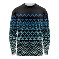 Maori Niho Taniwha Te Wheiao Long Sleeve Shirt Moana Blue - Polynesian Pride