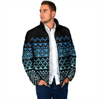 Maori Niho Taniwha Te Wheiao Padded Jacket Moana Blue - Polynesian Pride