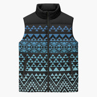 Maori Niho Taniwha Te Wheiao Sleeveless Puffer Jacket Moana Blue - Polynesian Pride