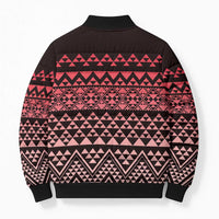 Maori Niho Taniwha Te Wheiao Bomber Puffer Jacket Terracotta - Polynesian Pride