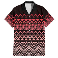 Maori Niho Taniwha Te Wheiao Family Matching Off Shoulder Maxi Dress and Hawaiian Shirt Terracotta - Polynesian Pride