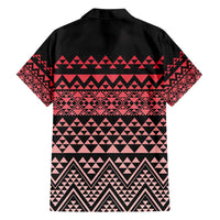Maori Niho Taniwha Te Wheiao Family Matching Off Shoulder Short Dress and Hawaiian Shirt Terracotta - Polynesian Pride