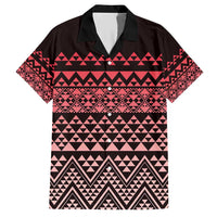 Maori Niho Taniwha Te Wheiao Family Matching Short Sleeve Bodycon Dress and Hawaiian Shirt Terracotta LT7 Dad's Shirt - Short Sleeve Terracotta - Polynesian Pride