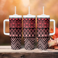 Maori Niho Taniwha Te Wheiao Tumbler With Handle Terracotta - Polynesian Pride