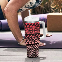 Maori Niho Taniwha Te Wheiao Tumbler With Handle Terracotta - Polynesian Pride