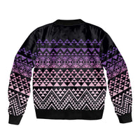 Maori Niho Taniwha Te Wheiao Bomber Jacket Waiporoporo - Polynesian Pride