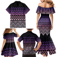 Maori Niho Taniwha Te Wheiao Family Matching Mermaid Dress and Hawaiian Shirt Waiporoporo LT7 - Polynesian Pride