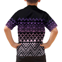 Maori Niho Taniwha Te Wheiao Family Matching Off Shoulder Short Dress and Hawaiian Shirt Waiporoporo LT7 - Polynesian Pride
