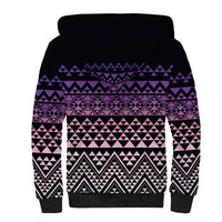 Maori Niho Taniwha Te Wheiao Sherpa Hoodie Waiporoporo LT7 - Polynesian Pride