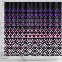 Maori Niho Taniwha Te Wheiao Shower Curtain Waiporoporo - Polynesian Pride