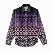 Maori Niho Taniwha Te Wheiao Women Casual Shirt Waiporoporo LT7 - Polynesian Pride