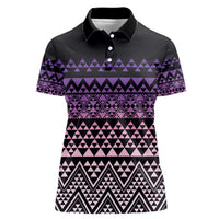 Maori Niho Taniwha Te Wheiao Women Polo Shirt Waiporoporo - Polynesian Pride