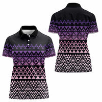 Maori Niho Taniwha Te Wheiao Women Polo Shirt Waiporoporo - Polynesian Pride