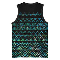 Maori Niho Taniwha Te Wheiao Basketball Jersey Paua Shell - Polynesian Pride