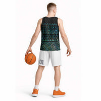 Maori Niho Taniwha Te Wheiao Basketball Jersey Paua Shell - Polynesian Pride
