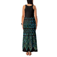 Maori Niho Taniwha Te Wheiao Family Matching Tank Maxi Dress and Hawaiian Shirt Paua Shell - Polynesian Pride