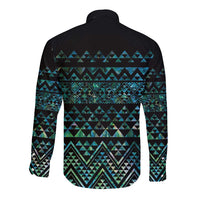 Maori Niho Taniwha Te Wheiao Long Sleeve Button Shirt Paua Shell - Polynesian Pride