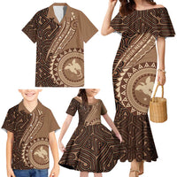 Papua New Guinea Oro Tapa Motif Family Matching Mermaid Dress and Hawaiian Shirt Classic LT7 - Polynesian Pride