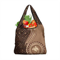 Papua New Guinea Oro Tapa Motif Grocery Bag Classic LT7 1-pack One Size Brown - Polynesian Pride