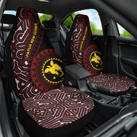 Papua New Guinea Oro Tapa Motif Car Seat Cover Special LT7 One Size Black - Polynesian Pride
