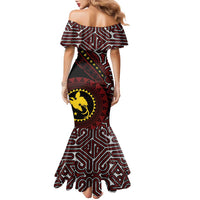 Papua New Guinea Oro Tapa Motif Family Matching Mermaid Dress and Hawaiian Shirt Special LT7 - Polynesian Pride
