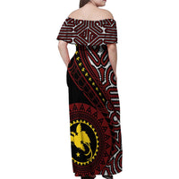Papua New Guinea Oro Tapa Motif Family Matching Off Shoulder Maxi Dress and Hawaiian Shirt Special LT7 - Polynesian Pride