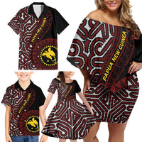 Papua New Guinea Oro Tapa Motif Family Matching Off Shoulder Short Dress and Hawaiian Shirt Special LT7 - Polynesian Pride