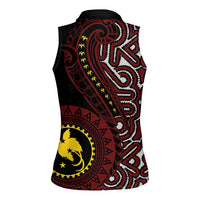 Papua New Guinea Oro Tapa Motif Women Sleeveless Polo Shirt Special