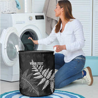 New Zealand Lawn Bowls Personalized Laundry Basket Wrap-Around Silver Fern - Polynesian Pride