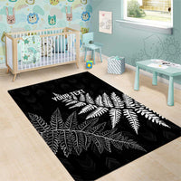 New Zealand Lawn Bowls Personalized Area Rug Wrap-Around Silver Fern - Polynesian Pride