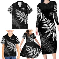 New Zealand Lawn Bowls Personalized Family Matching Long Sleeve Bodycon Dress and Hawaiian Shirt Wrap-Around Silver Fern LT7 - Polynesian Pride