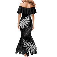 New Zealand Lawn Bowls Personalized Family Matching Mermaid Dress and Hawaiian Shirt Wrap-Around Silver Fern LT7 - Polynesian Pride