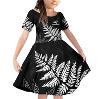 New Zealand Lawn Bowls Personalized Family Matching Off Shoulder Short Dress and Hawaiian Shirt Wrap-Around Silver Fern - Polynesian Pride