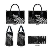 New Zealand Lawn Bowls Personalized Leather Bag Wrap-Around Silver Fern - Polynesian Pride