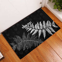 New Zealand Lawn Bowls Personalized Rubber Doormat Wrap-Around Silver Fern - Polynesian Pride