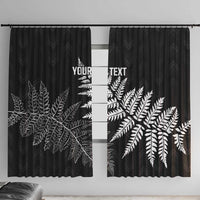 New Zealand Lawn Bowls Personalized Window Curtain Wrap-Around Silver Fern - Polynesian Pride